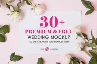 30+ Premium and Free Wedding Mockup Sets & Scene Creators 2019