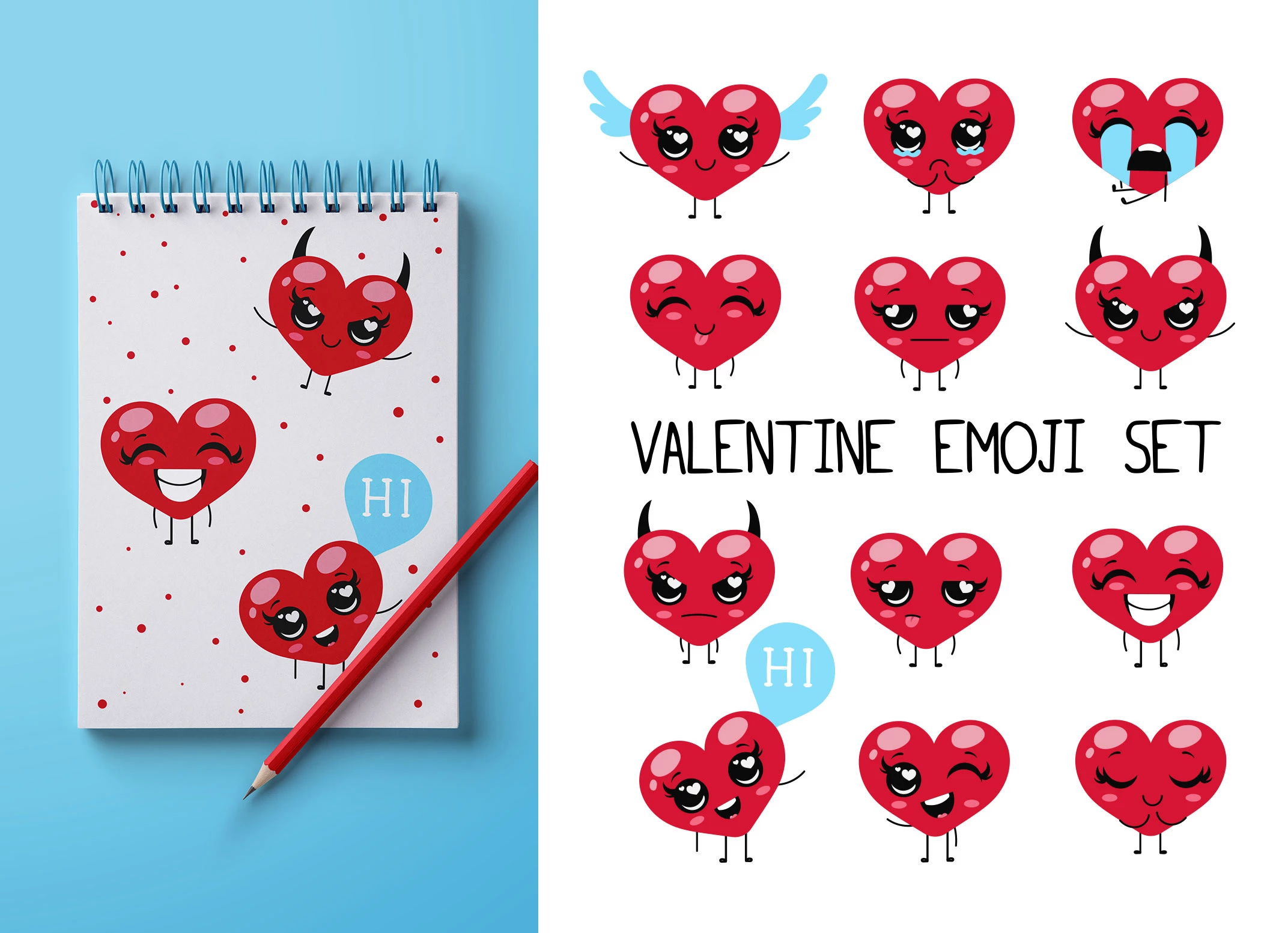 Free Valentine Emoji Set