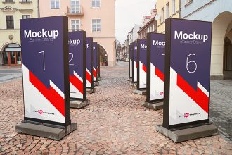 Free Banner Stand Mock-up in PSD