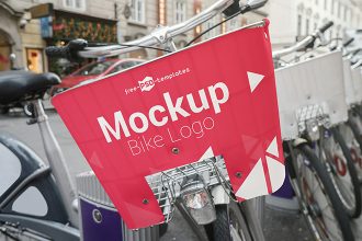 Free Bike Logo Mock-up in PSD