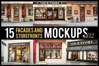 Free Facades and StoreFronts V02 MockUps + Premium Version