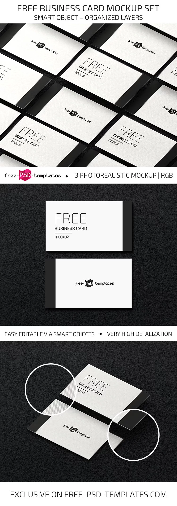 Free Business Card Mockup Set