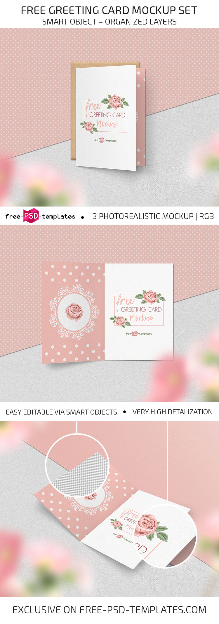 Download Free Greeting Card Mockup Set | Free PSD Templates