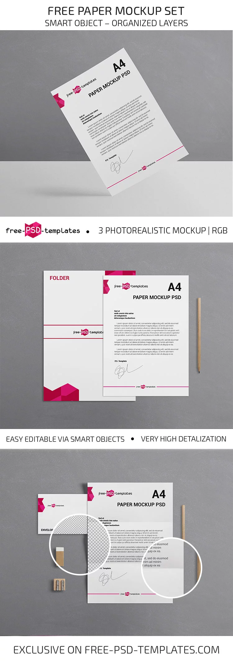 Free Paper Mockup Set