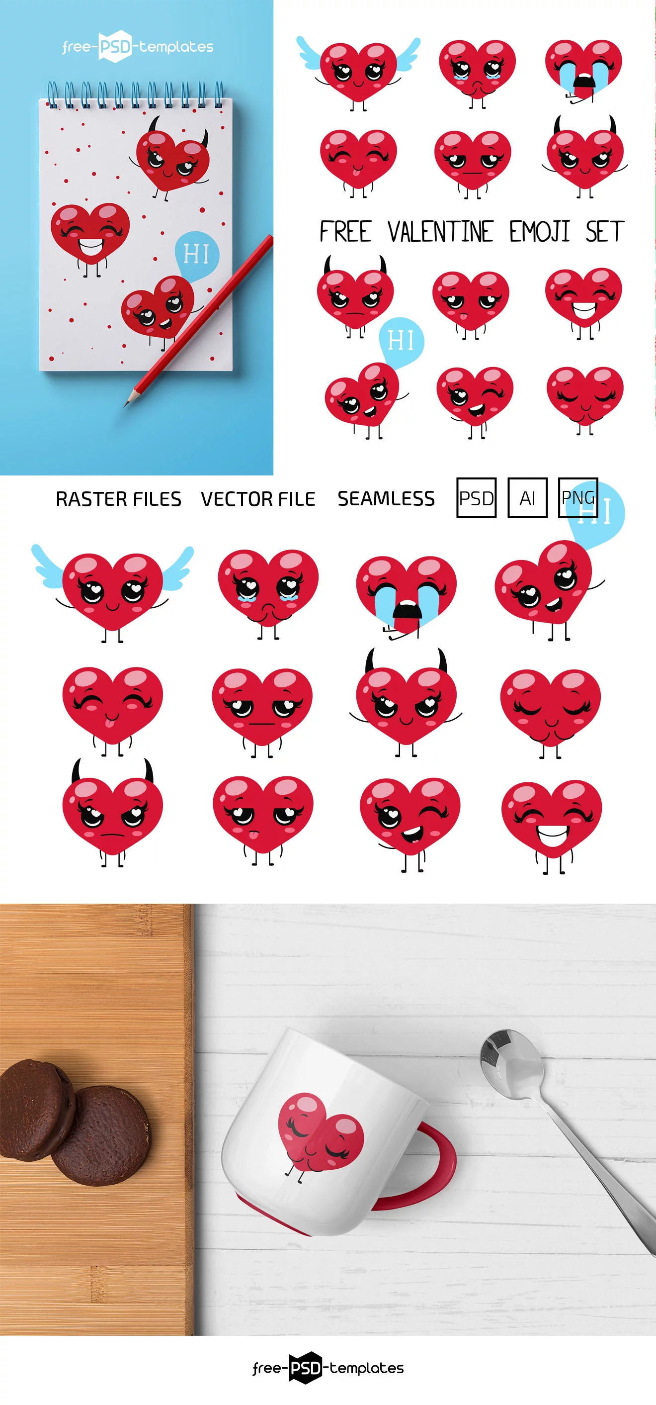 Free Valentine Emoji Set