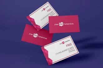 Free 2 Flying Business Cards Mockup