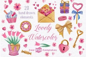 Free Lovely Watercolor Elements