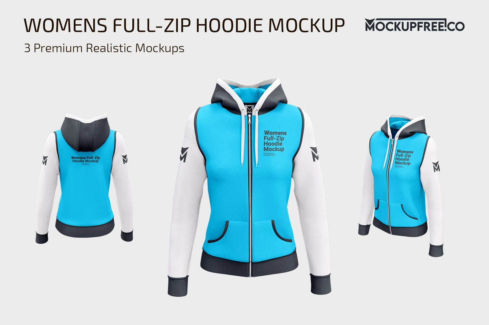 Womens Full-Zip Hoodie MockUp Set