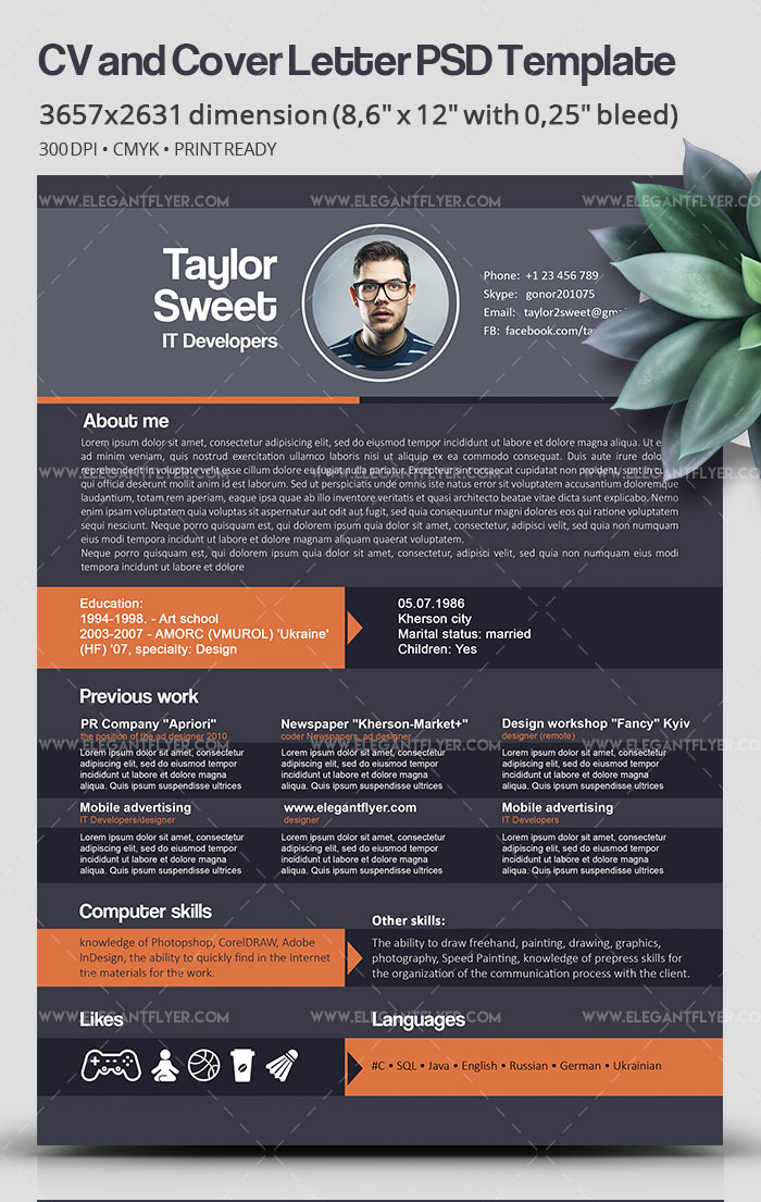 74 Free Psd Cv Resume Templates Cover Letters To Download And Premium Version Free Psd Templates