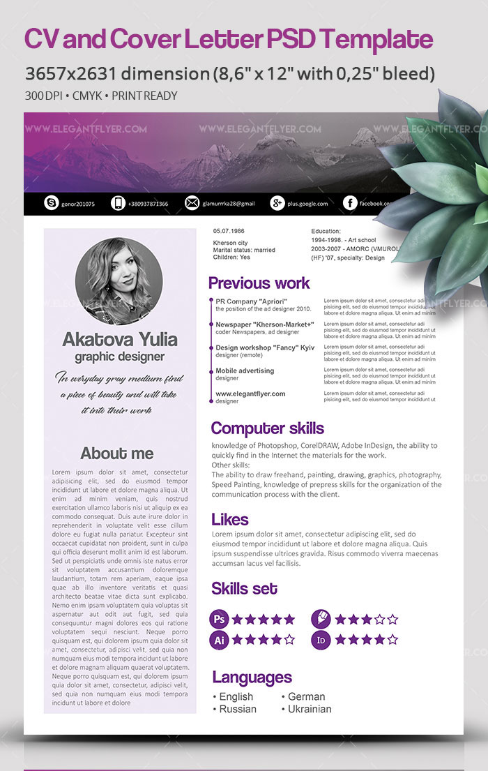 74 Free Psd Cv Resume Templates Cover Letters To Download And Premium Version Free Psd Templates
