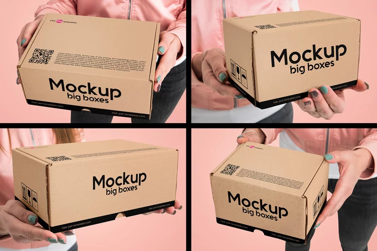 Free Big Boxes MockUps + Premium Version