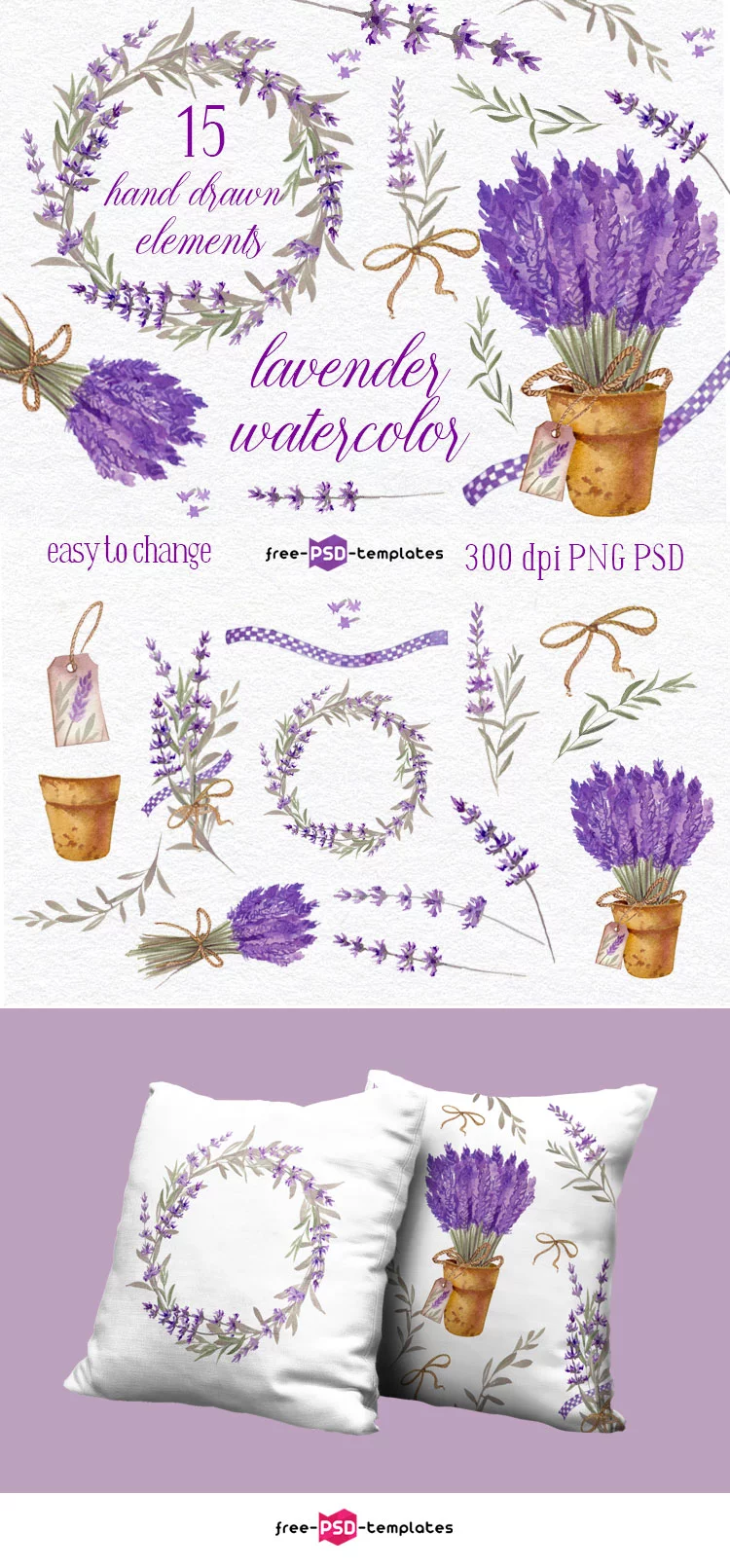 Free Lavender Watercolor