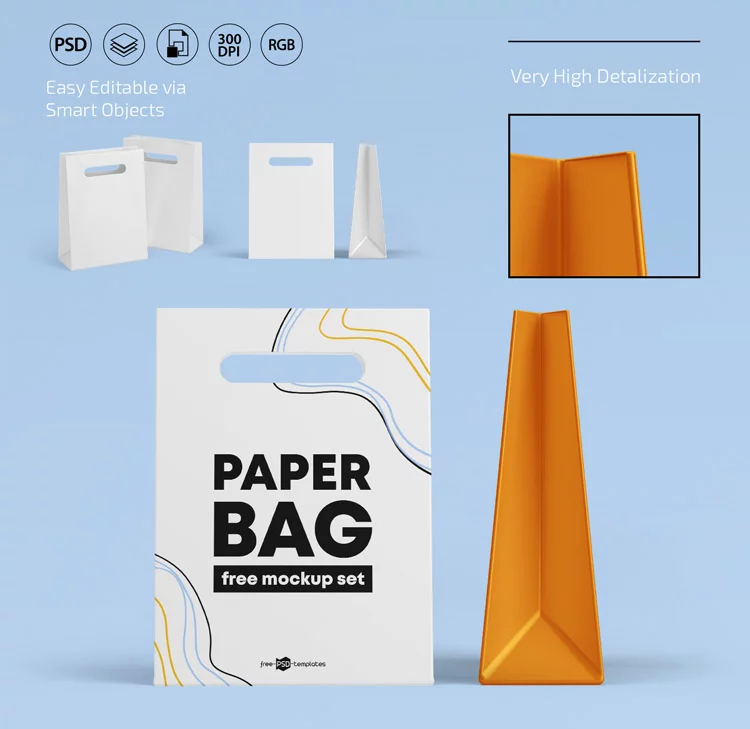 Paper Coffee Bag Free Mockup - Free Mockup World