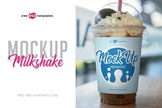 Free Milkshake Mock-up in PSD