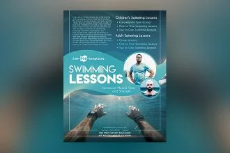 Free Swimming Lessons Flyer in PSD