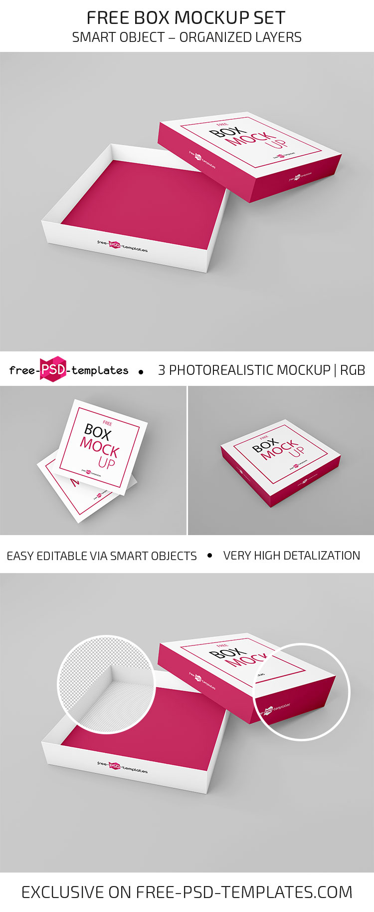 Download Free Box Mockup Set | Free PSD Templates