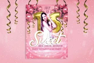 Free Sweet 16 Flyer in PSD