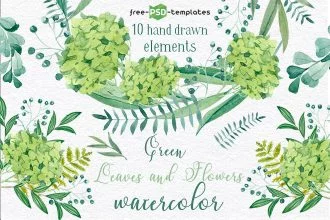 Free Green Leaves Watercolor