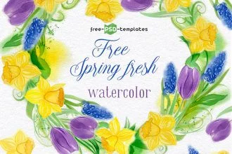 Free Spring Fresh Watercolor
