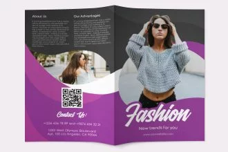 Free Fashion Bi-Fold Brochure in PSD