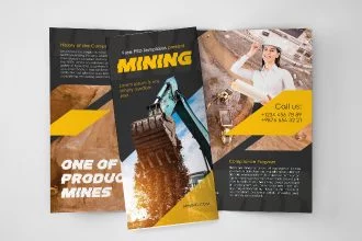 Free Mining Tri-Fold Brochure in PSD