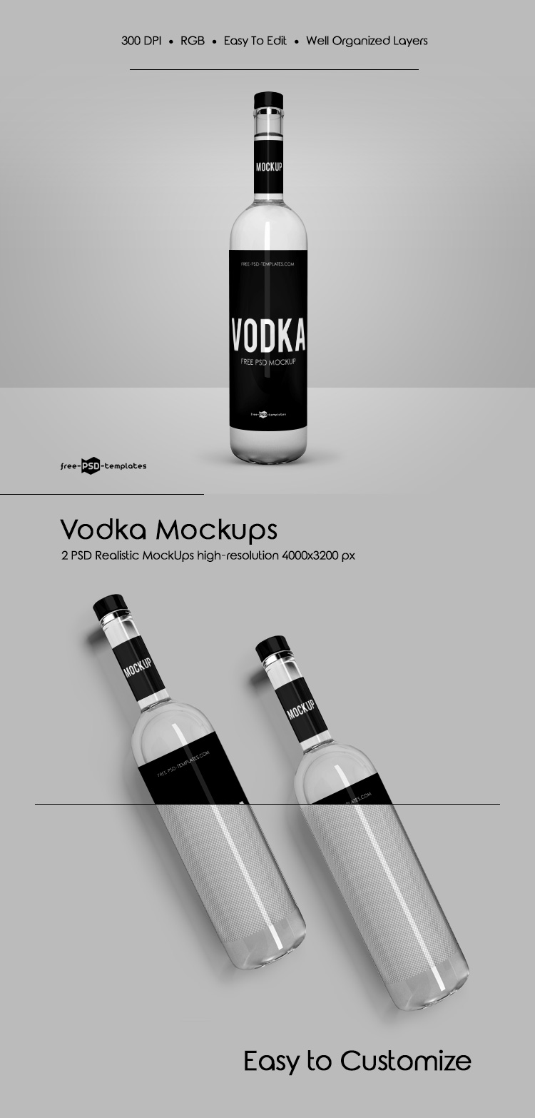 2 Free Vodka Mock-ups in PSD | Free PSD Templates