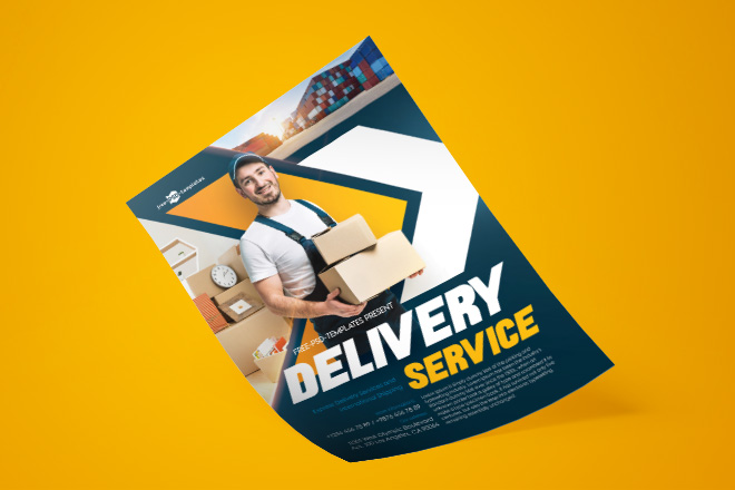 Free Delivery Service Flyer in PSD – Free PSD Templates