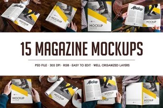 Free Magazine MockUps + Premium Version