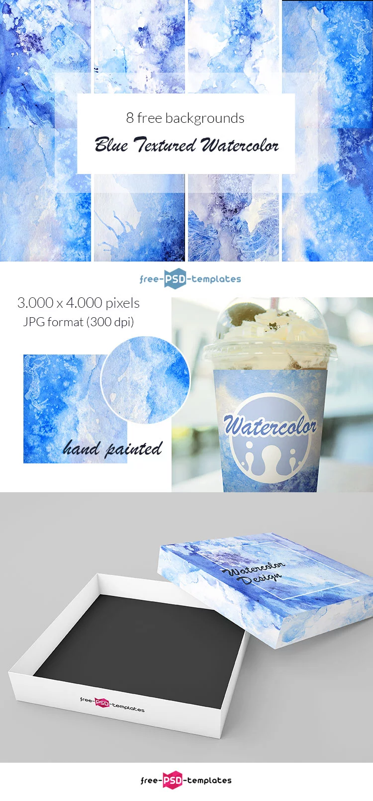Free Blue Textured Watercolor