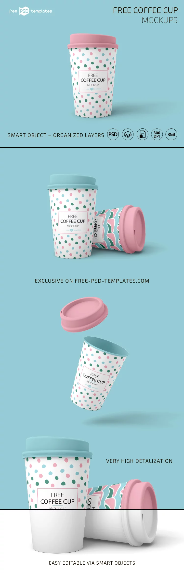 Free Coffee Cup Mockup Set