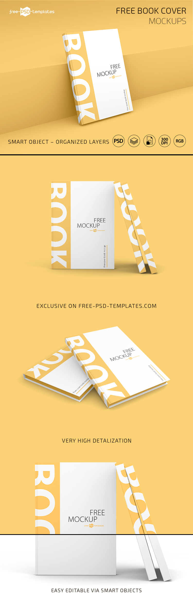 Download Free Book Cover Mockups | Free PSD Templates