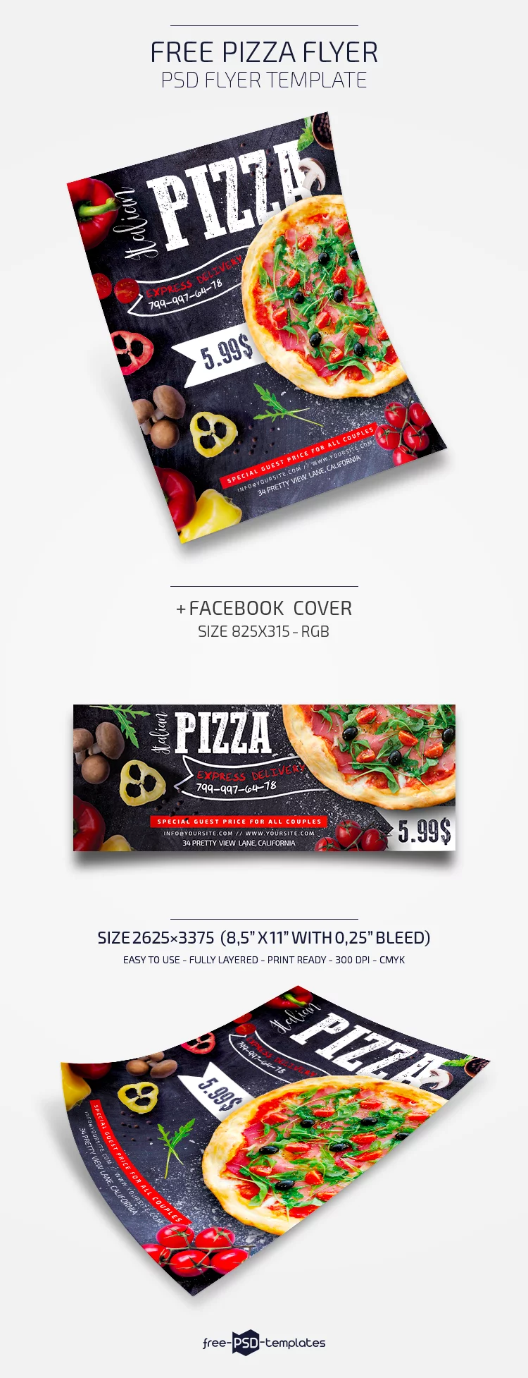 Free Pizza Flyer in PSD