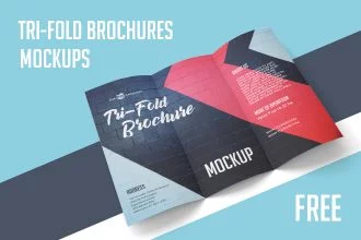 Free Tri-Fold Brochures Mockups
