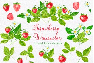 Free Strawberry Waretcolor
