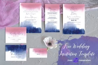 Free Wedding Watercolor Blur Invitation