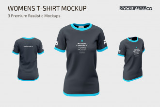 Women’s Crew Neck T-Shirts Mockup Set