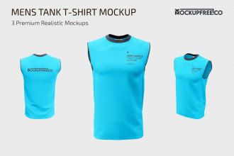 Men’s Muscle Tank T-Shirts Mockup Set