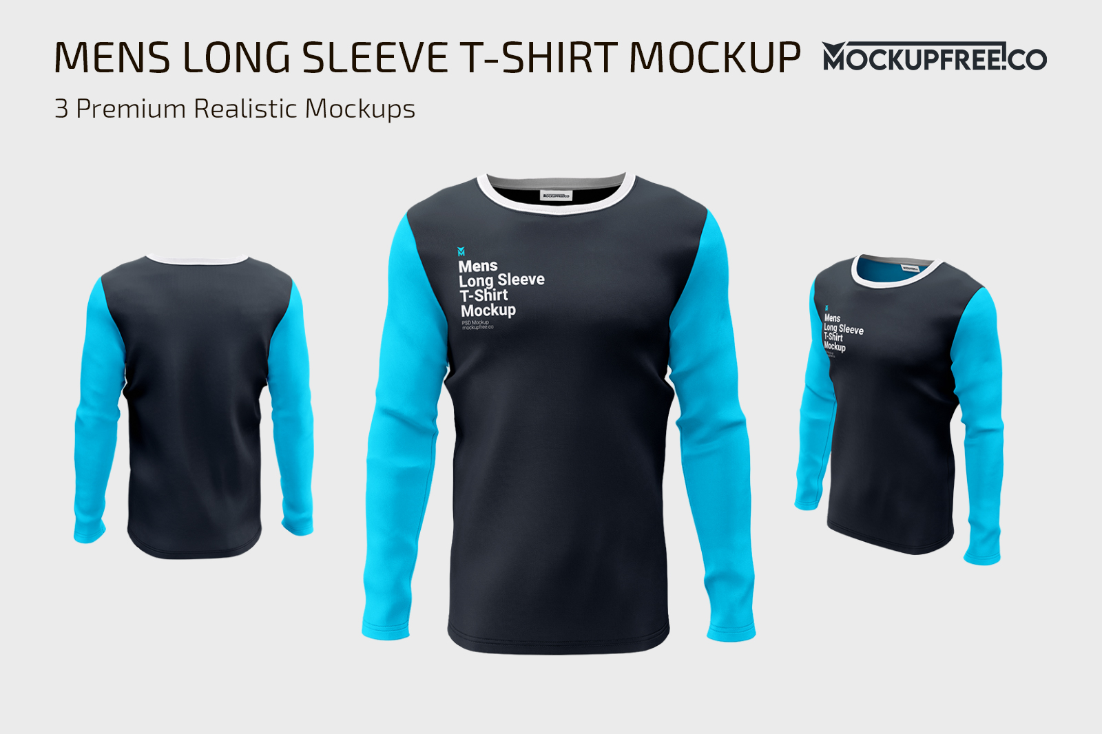 Mens Long Sleeve T-Shirts MockUp Set – Free PSD Templates