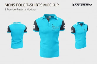 Men’s Casual Polo T-Shirts Mockup Set