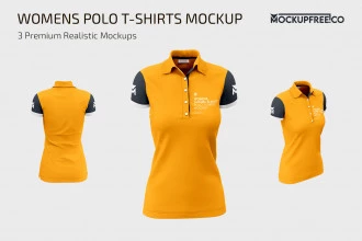 Womens Polo T-Shirts MockUp Set
