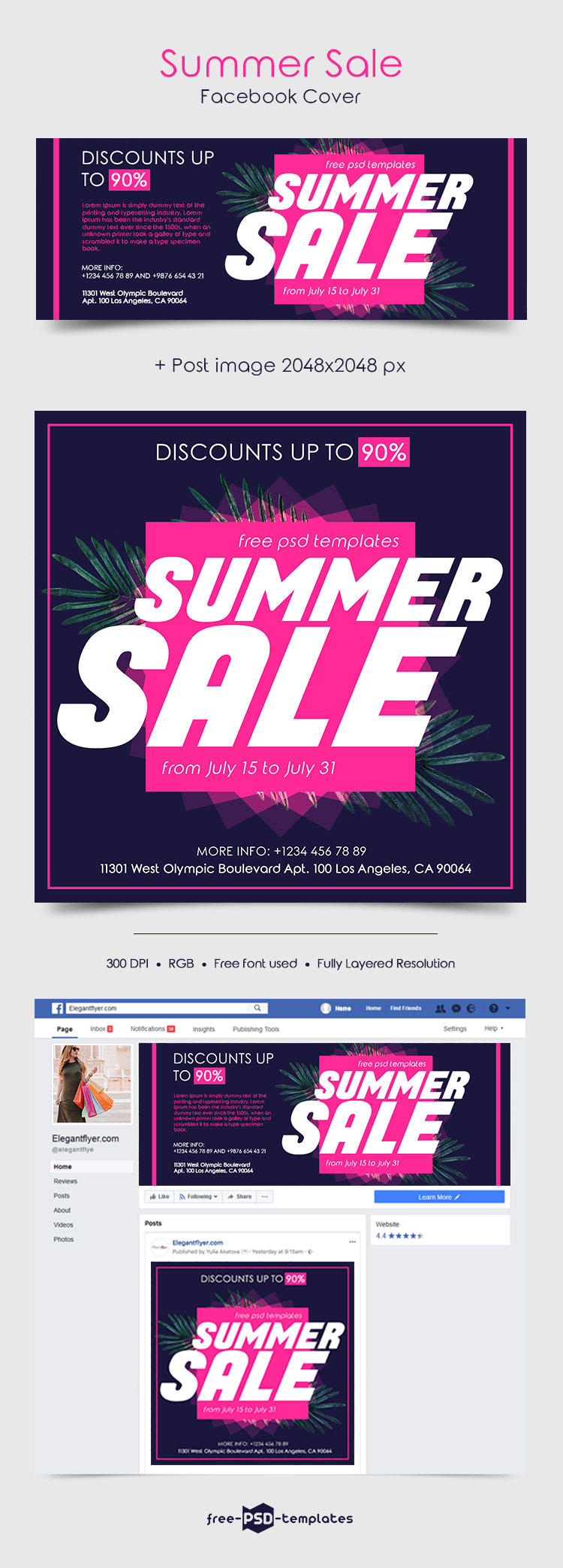 Free Summer Sale Facebook Cover Free Psd Templates