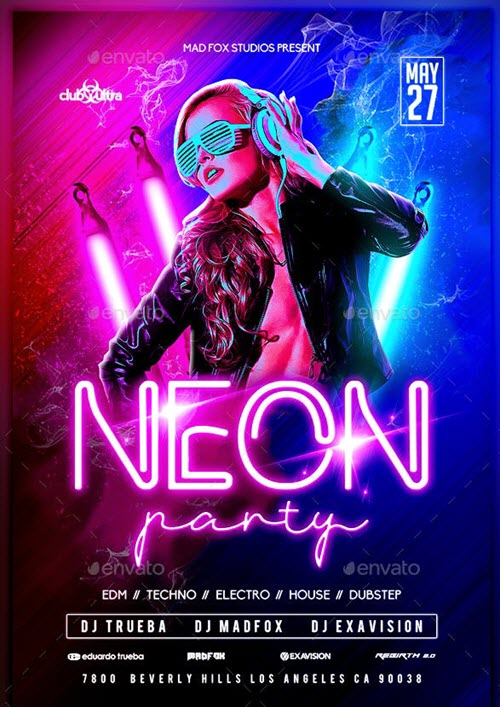 25 Premium And Free Neon Templates Graphics To Make Your Design Glow Free Psd Templates