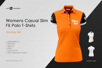 Womens Polo T-Shirts MockUp Set Womens Polo T-Shirts MockUp Set