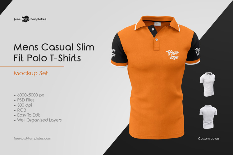Download Mens Casual Polo T-Shirts MockUp Set | Free PSD Templates