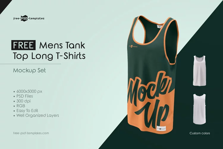 Photoshop Men's Ribbed Tank Top Templates Pack by Go Media