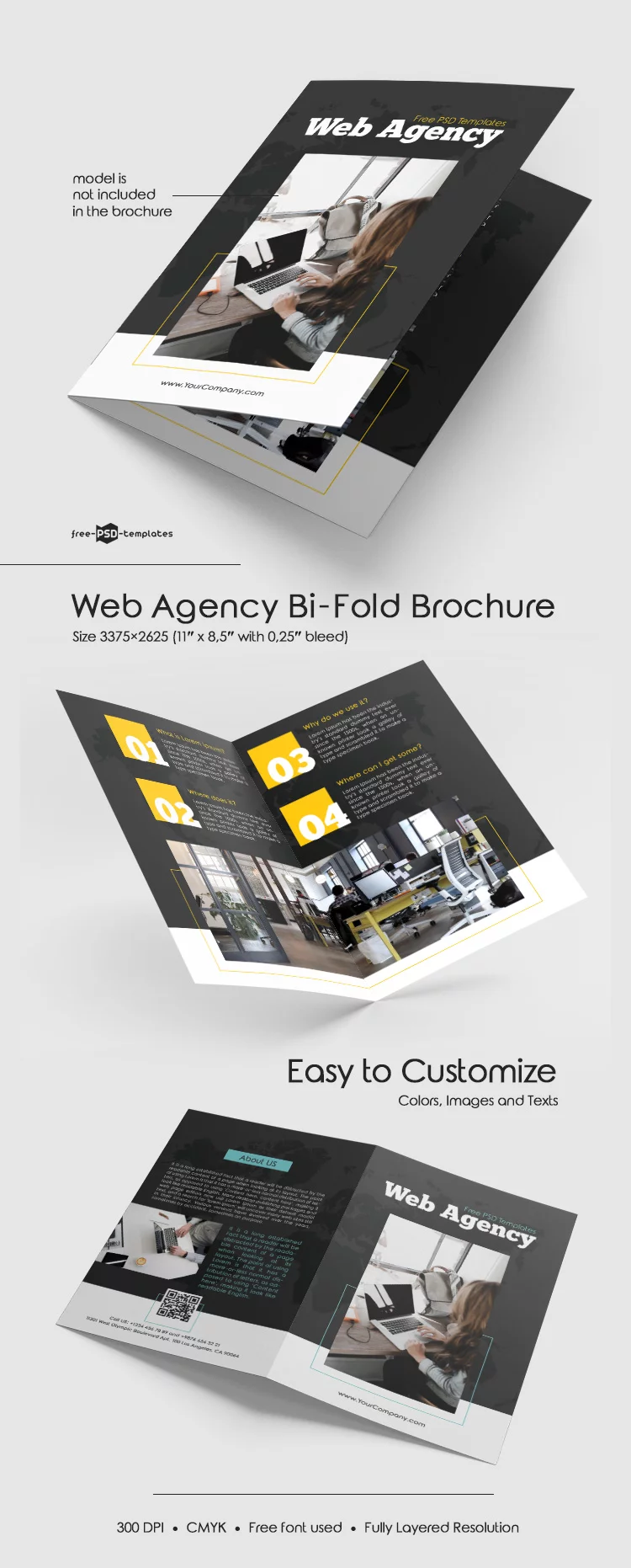 Free Web Agency Bi-Fold Brochure in PSD