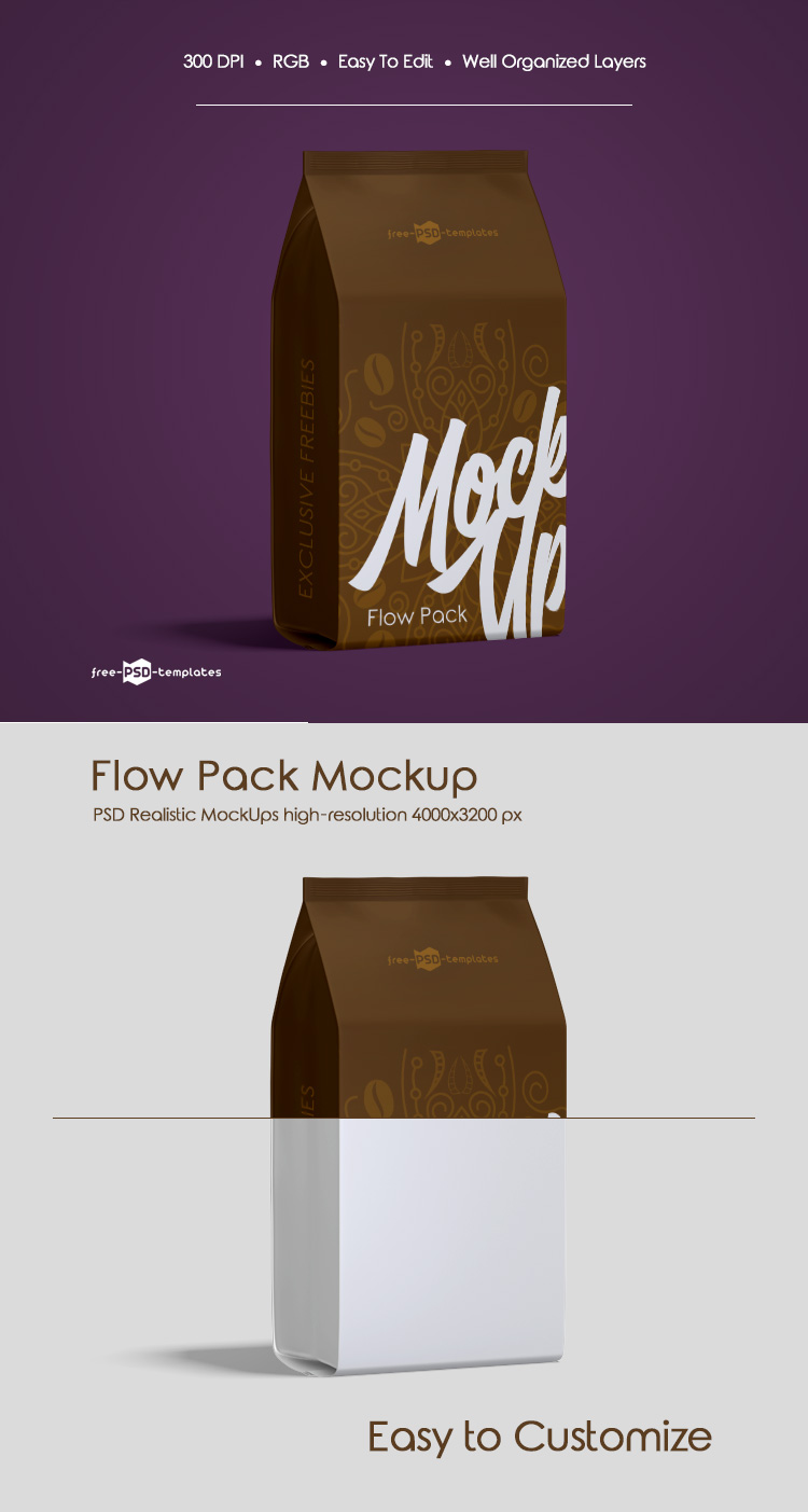 Download Free Flow Pack Mock-up in PSD | Free PSD Templates