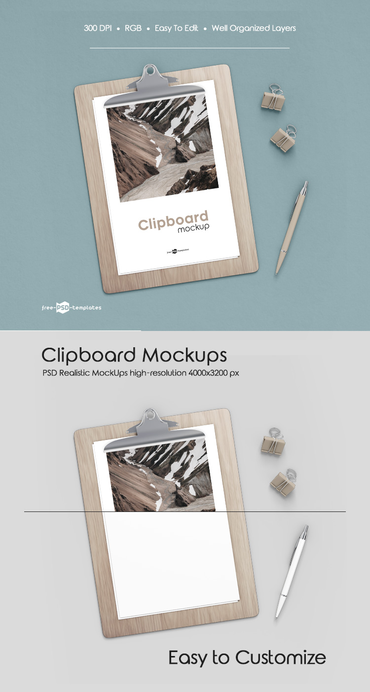 Download Free Clipboard Mock Up In Psd Free Psd Templates PSD Mockup Templates