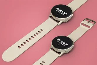 2 Free Galaxy Watch Mock-ups in PSD