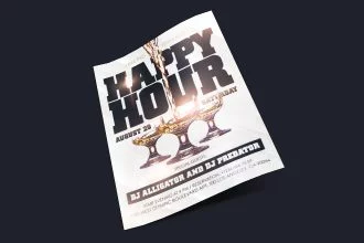 Free Happy Hour Flyer in PSD